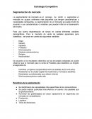 Mercadotecnia II Estrategia Competitiva Segmentación de mercado