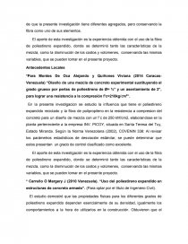 MEZCLA DE POLIESTIRENO EXPANDIDO Y CONCRETO COMO ADITIVO PARA ALIGERAR ELEMENTOS DE CONSTRUCCIÓN DE VIVIENDAS EN EL SECTOR LA POPA SAN CRISTOBAL - ESTADO TACHIRA. Página 9