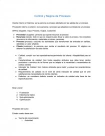 Control y Mejora de Procesos. Página 1