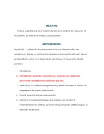 Evaluar la pertinencia de la implementación de un sistema de evaluación de desempeño a través de un método contemporáneo. Página 1