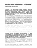 Artículo de opinión: “Periodismo en la era del internet”