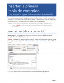 Caso Practico. Insertar la primera tabla de contenido