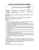 POLITICAS DEL DEPARTAMENTO DE COMPRAS