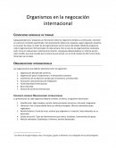 Organismos en la negocación internacional