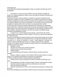 CASO PRÁCTICO “CUSTOMER RELATIONSHIP MANAGEMENT (CRM), EL SECRETO DETRÁS DEL ÉXITO DE AMAZON”. Página 1