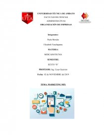MARKETING MIX. ORGANIZACIÓN DE EMPRESAS. Página 1