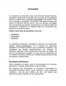 Actuador, un dispositivo capaz de transformar energía hidráulica, neumática o eléctrica
