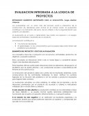 EVALUACION INTEGRADA A LA LOGICA DE PROYECTOS