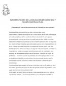 INTERPRETACIÓN DE LA EDUCACIÓN EN DURKHEIM Y SU APLICACIÓN ACTUAL