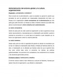 Administración del entorno global y la cultura organizacional