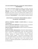ACTA DE CONSTITUCIÓN DE LA FUNDACION AFROCOLOMBIANA MAGENDEKELE
