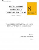 “ANÁLISIS DE LA ESTRUCTURA DEL DELITO DE FALSIFICACIÓN DE DOCUMENTOS”