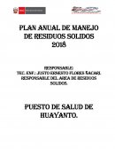 PLAN ANUAL DE MANEJO DE RESIDUOS SOLIDOS 2018