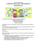 COMISIÓN ESCOLAR: PENSAMIENTO MATEMÁTICO