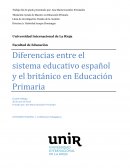 Diferencias entre el sistema educativo español y el británico en Educación Primaria