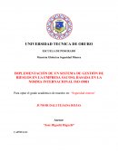 IMPLEMENTACIÓN DE UN SISTEMA DE GESTIÓN DE RIESGOS EN LA EMPRESA SACOSI, BASADA EN LA NORMA INTERNACIONAL ISO 45001