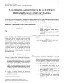 Clasificación Administrativa de las Centrales Hidroeléctricas en América y Europa