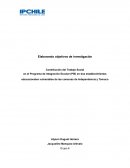 Elaborando objetivos de investigación Contribución del Trabajo Social en el Programa de Integración Escolar (PIE) en dos establecimientos educacionales vulnerables de las comunas de Independencia y Temuco