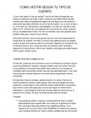 Moda. COMO VESTIR SEGÚN TU TIPO DE CUERPO