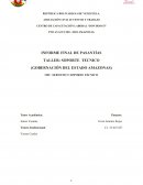 INFORME FINAL DE PASANTÍAS TALLER: SOPORTE TECNICO (GOBERNACIÓN DEL ESTADO AMAZONAS)