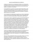 ANALISIS INDEPENDENCIA DE MÉXICO