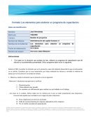 Evidencia: Los elementos para elaborar un programa de capacitación