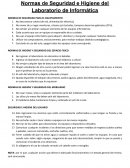 Normas de seguridad sala de informatica