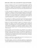 RESUMEN CRÍTICO DEL ARGUMENTO DE BLADE RUNNER