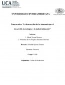 Ensayo sobre “La destrucción de la Amazonia por el desarrollo tecnológico y la industrialización”