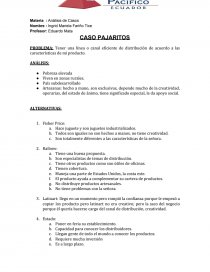 CASO PAJARITOS. Página 1