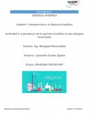 Actividad 2. Importancia de la química analítica en las energías renovables