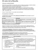 El valor de la filosofía ¿Para qué se estudia la filosofía?