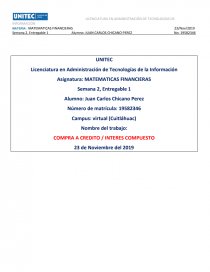 MATEMATICAS FINANCIERAS - INTERES COMPUESTO. Página 1