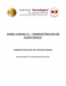 TAREA UNIDAD IV – “ADMINISTRACION DE INVENTARIOS”