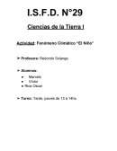 Ciencias de la tierra. Actividad: Fenómeno Climático “El Niño”