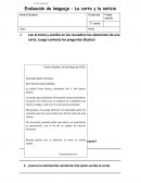 Evaluación de lenguaje – La carta y la noticia