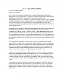 Ensayo mi estilo emocional