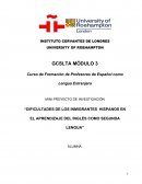 DIFICULTADES DE LOS INMIGRANTES HISPANOS EN EL APRENDIZAJE DEL INGLÉS COMO SEGUNDA LENGUA