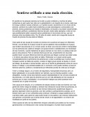 Suicidio en los jovenes. Sentirse orillado a una mala elección