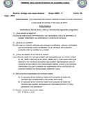 Cuestionario de álgebra 1er. Cuatrimestre