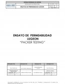 ENSAYO DE PERMEABILIDAD LUGEON “PACKER TESTING”