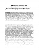 Estética latinoamericana. Existe un arte propiamente americano