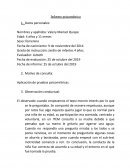 Informe psicométrico