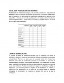 ESCALA DE PUNTUACIÓN DE DESPEÑO