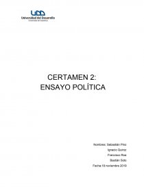 CERTAMEN 2: ENSAYO POLÍTICA. Página 1
