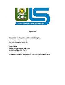Algoritmo. Desarrollo de Proyecto: Asistente de Compras. Página 1