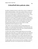 Critica/Perfil ético película Joker