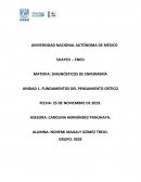 DIAGNÓSTICOS DE ENFERMERÍA UNIDAD 1. FUNDAMENTOS DEL PENSAMIENTO CRÍTICO