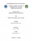 Bioquímica de los alimentos. Bebida fermentada de agua azucarada