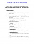 INFORME SOBRE LOS COSTOS LABORALES DE LA EMPRESA FABRICANTE DE SACOS DE POLIPROPILENO “SAN NICOLAS SAC”